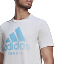 adidas Tennis T-shirt Logo Tennis Print (Cotton-Polyester Mix) #22 white Men